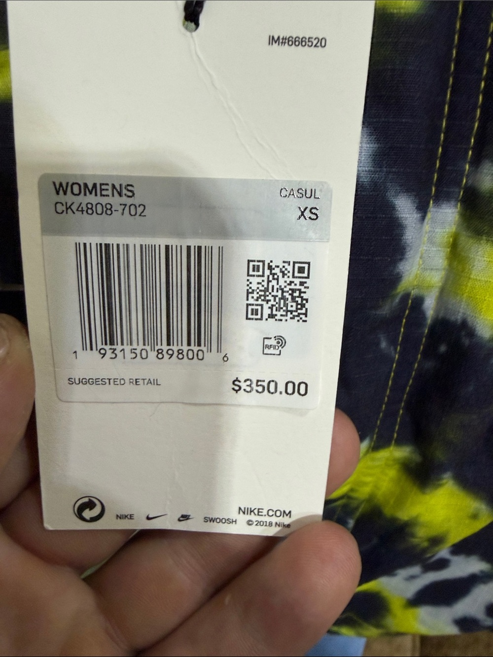 Nike Kids Tie-Dye Jean Jacket in Yellow, Black & White - Picture 2 of 7